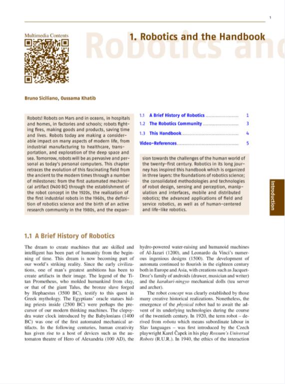 Handbook of Robotics (2th)